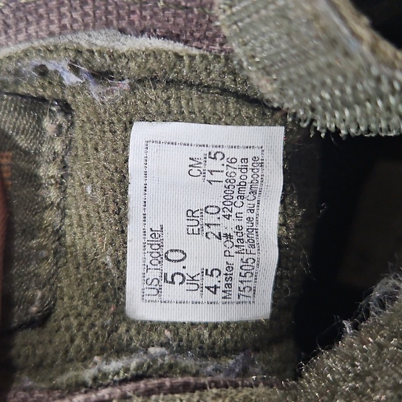 Vans Toddler Sk8-Hi Zipper Olive Green Suede High Top Sneakers Shoes Size 5.0 - Picture 7 of 7